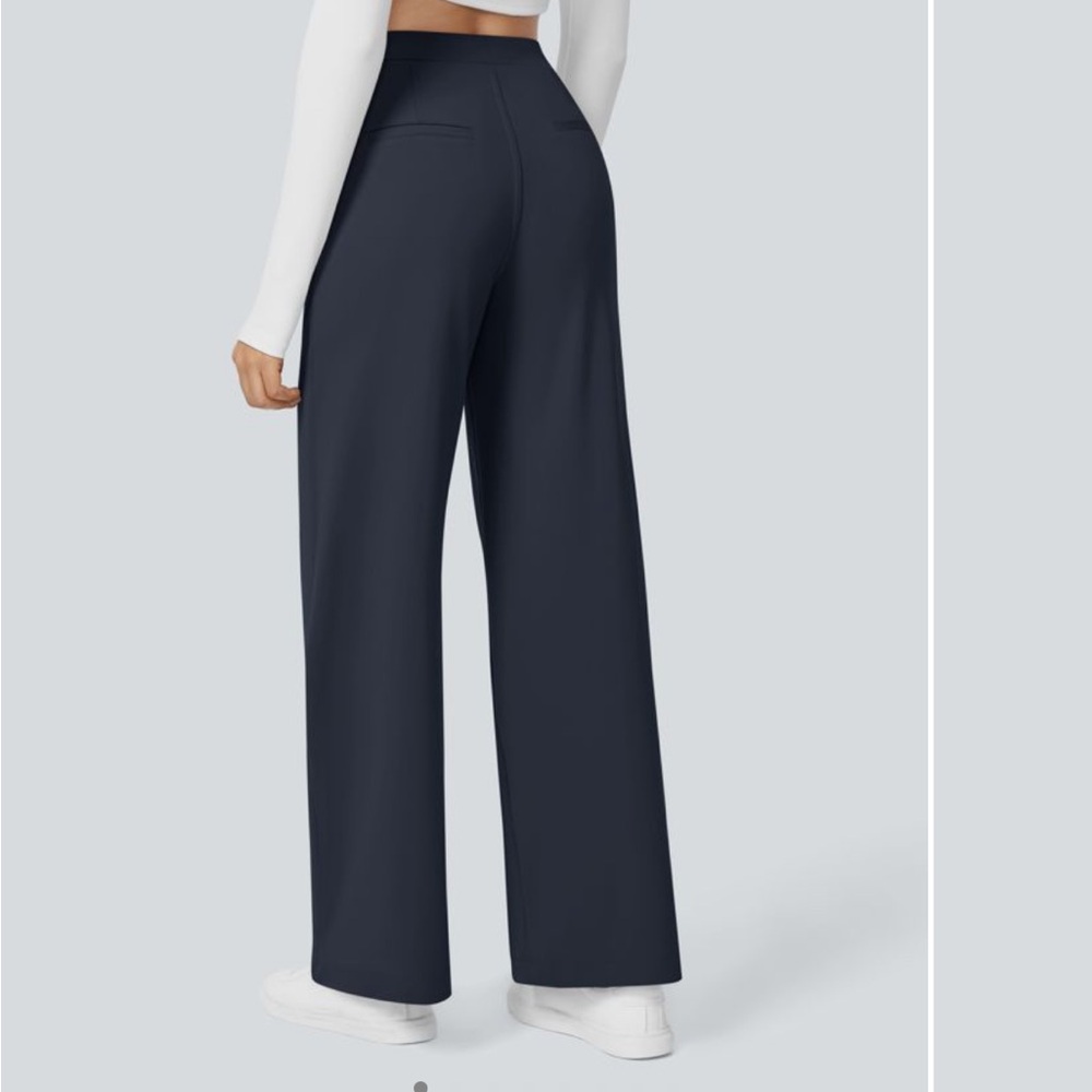 Halara High Waisted Side Pocket Straight Leg Work Pants - Picture 2 of 8